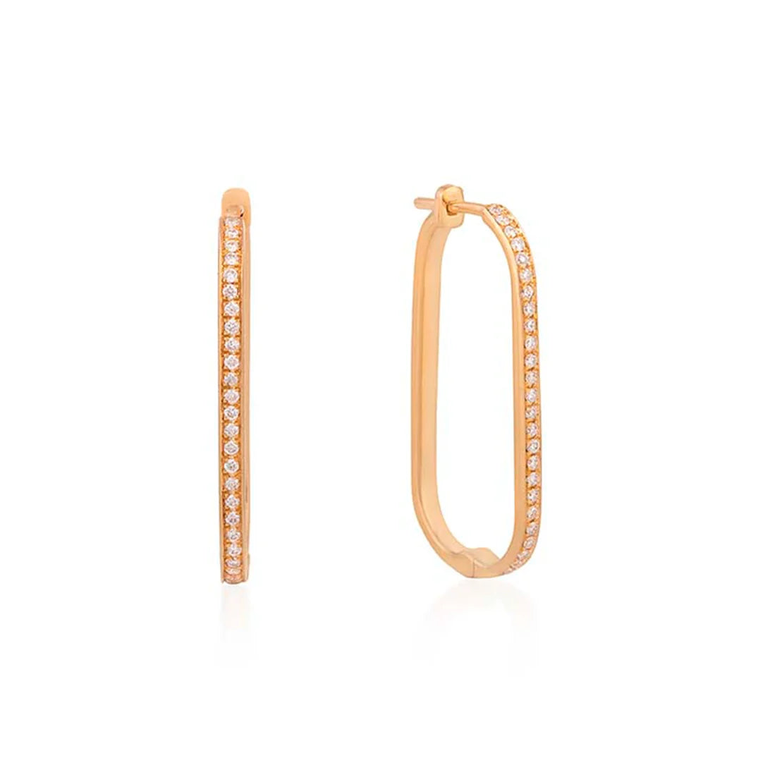 Single Row Rectangular Hoops Medium Size – Imad Baadarani Jewelry